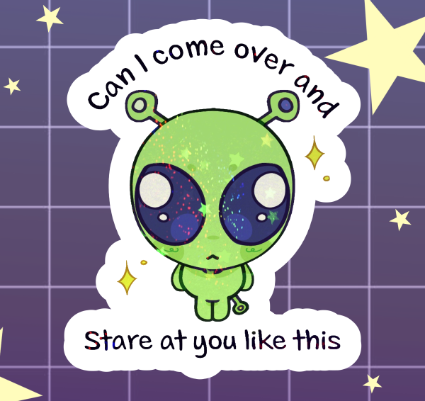 Alien Stare Sticker