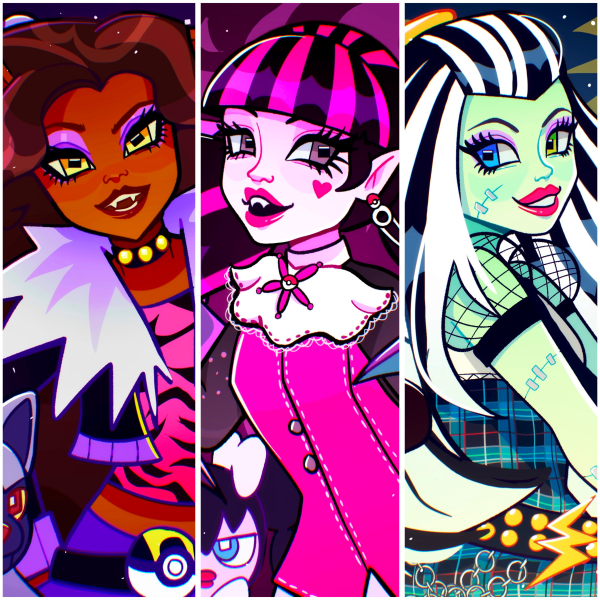 Monster High Main Ghouls x Pokemon Acrylic Keychains Set