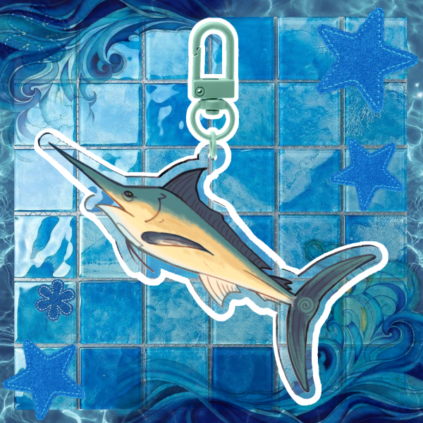 Marlin "Save The Fish" Keychain