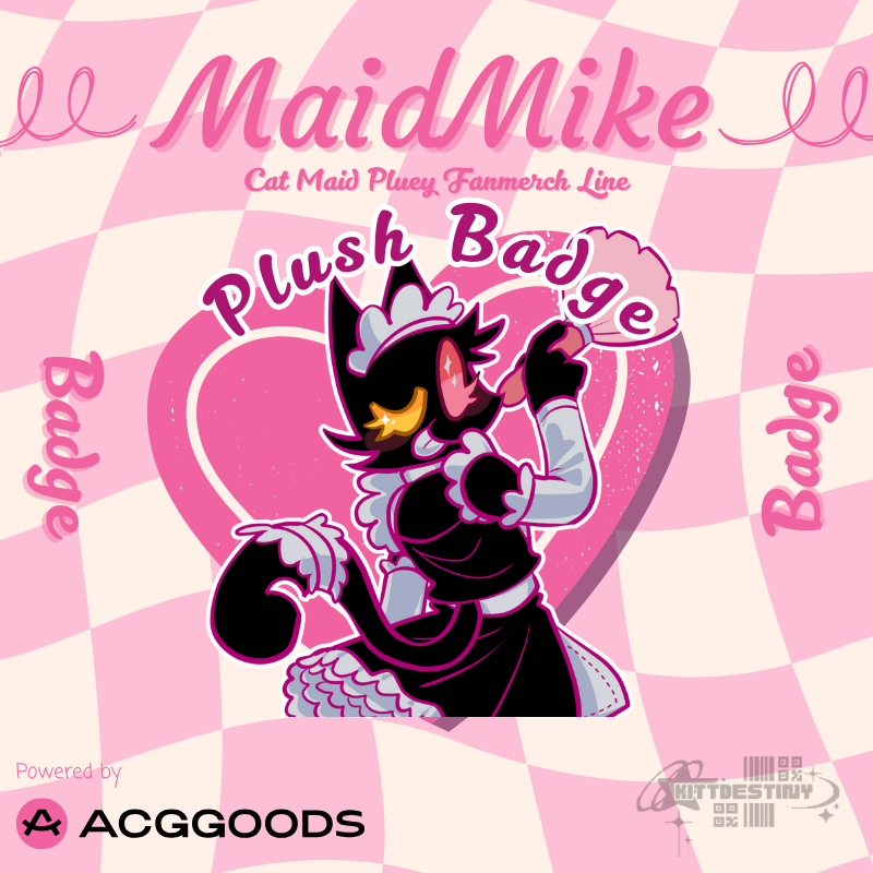 Deltarune Cat Maid Heart Shape Plush Badge