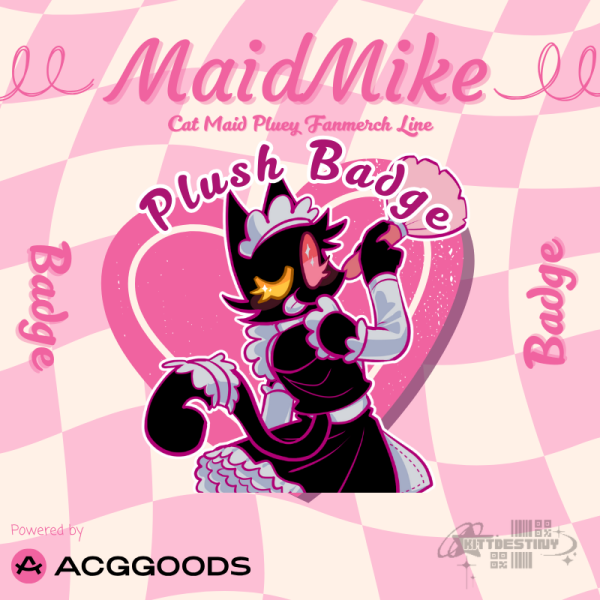 Deltarune Cat Maid Heart Shape Plush Badge