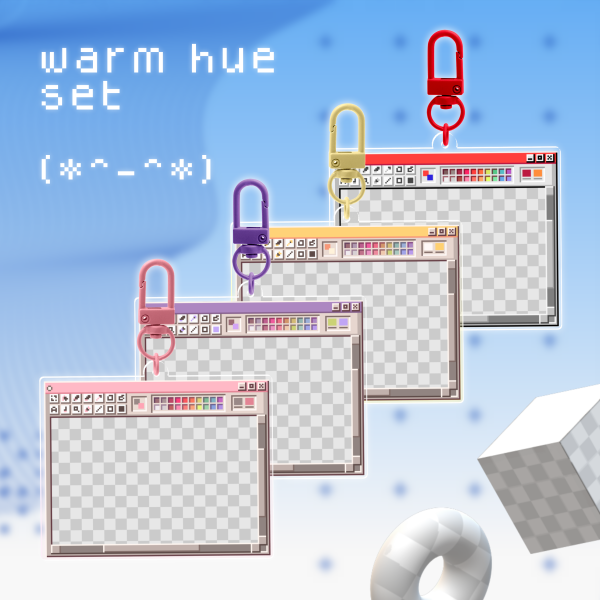 (Warm Hue Set) Paint Program Acrylic Keychains