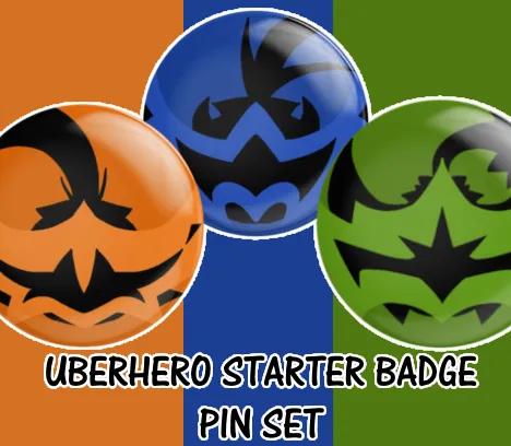 Uberhero Starter Badge Pin Set