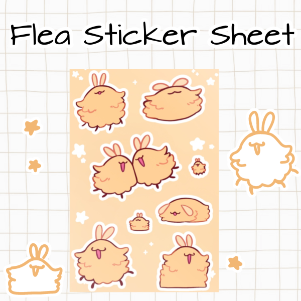 Fleas Stickers Sheet (Coated Paper)