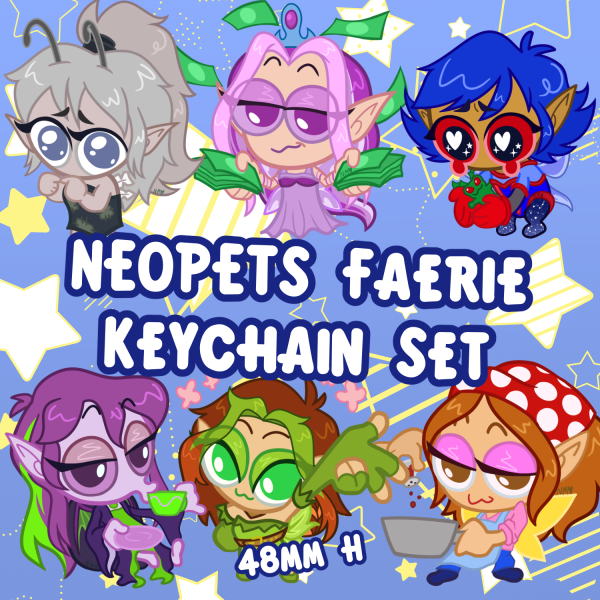 Neopets Faerie Keychain Set