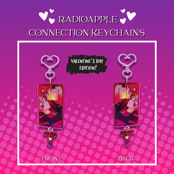 Alastor/Lucifer Valentine's Day Connection Acrylic Keychains