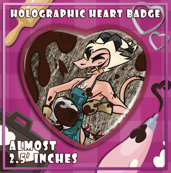 Mixing Chocolate - Striker - Heart Holographic Badge
