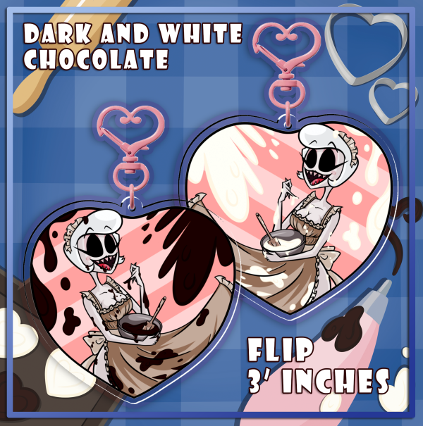 Mixing Dark and White Chocolates - Rosie - Acrylic Keychain