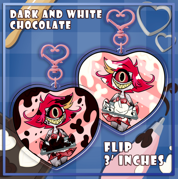 Baking Dark and White Chocolates - Niffy - Acrylic Keychain