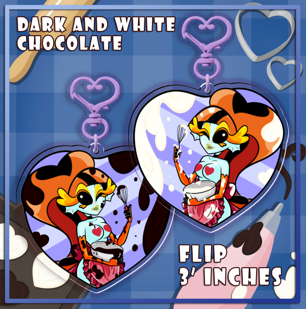 Mixing Dark and White Chocolates - Goldie - Acrylic Keychain