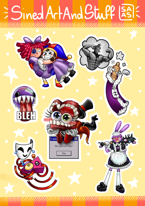 Preview [ The Amazing Digital Circus ] The whole gang is here! - TADC Sticker Set
