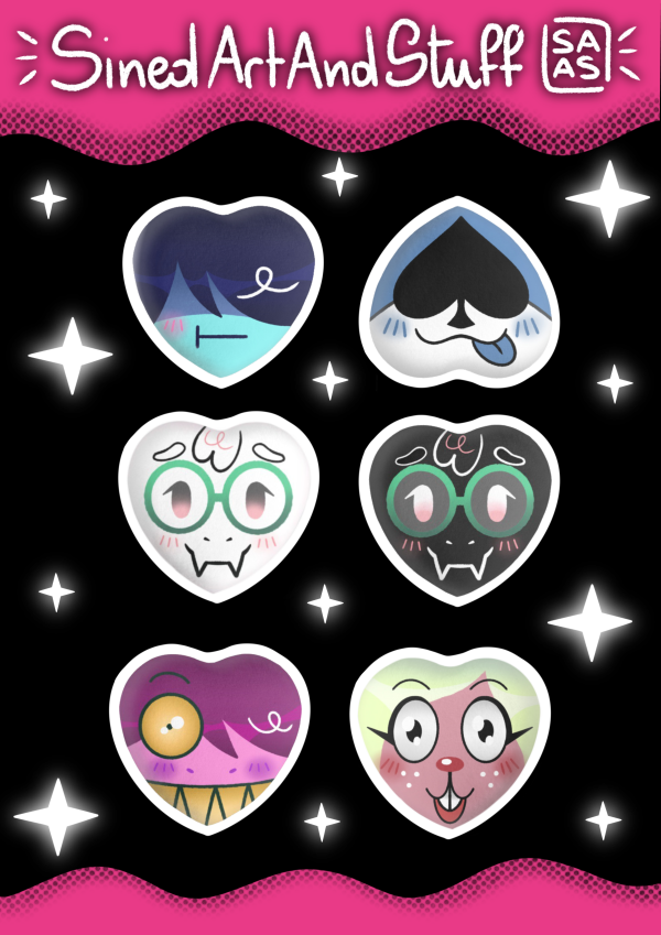 [ Deltarune ] The Fun gang Set - Heart Shape Plush Badge