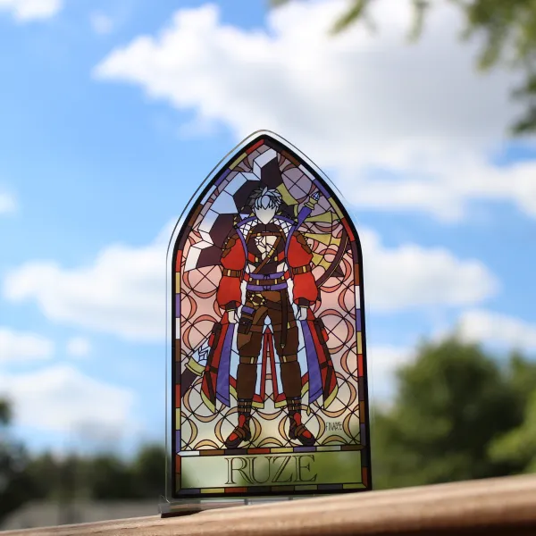 Crimzon Ruze TRANSPARENT Stained Glass Acrylic Stand