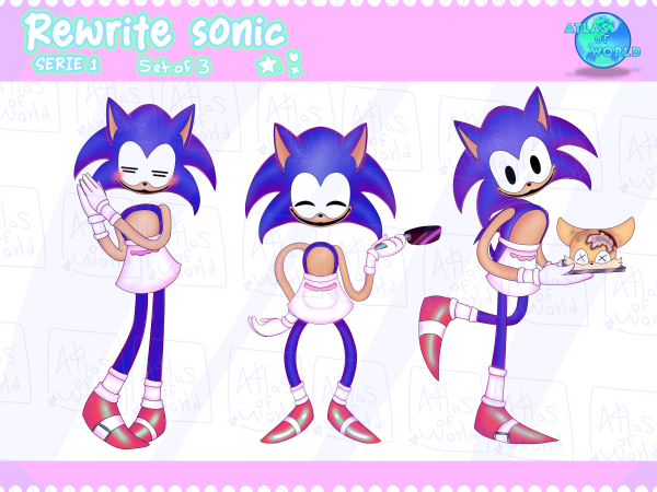 Rewrite sonic ,set of 3 / serie 1