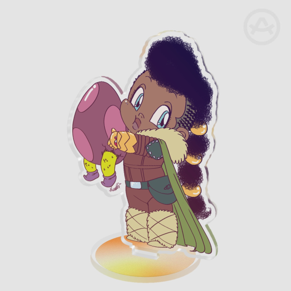 Baby Karybdis and Slink Clear Acrylic Standee