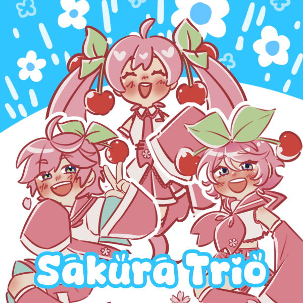 Sakura VOCALOID Trio Keychains