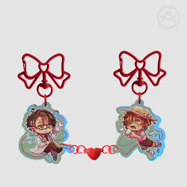 CubScar Heart Magnet Keychains