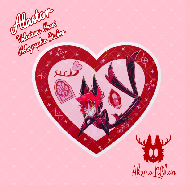 Alastor Valentines Heart Holo Sticker