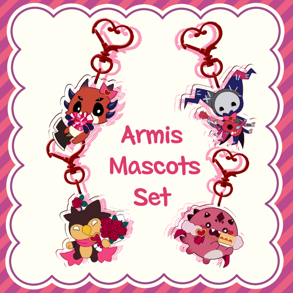 Armis Mascot Valentine's Day Keychains Set