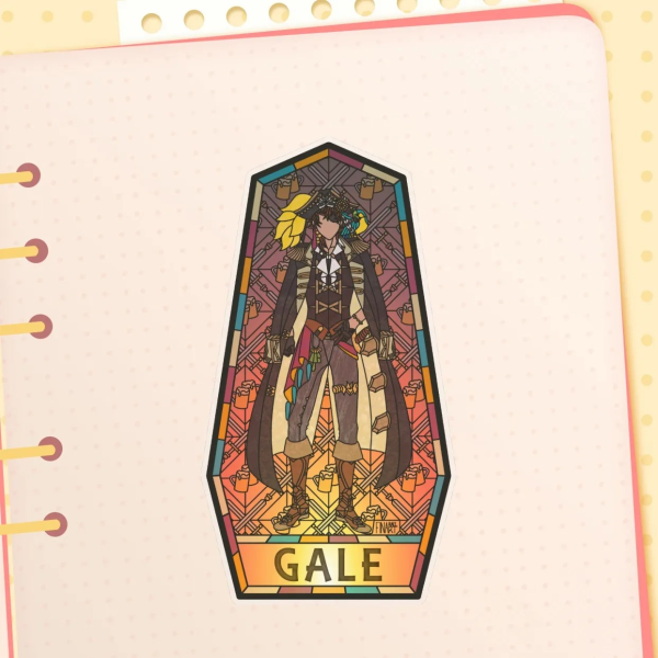 Gale Galleon TRANSPARENT Stained Glass Sticker