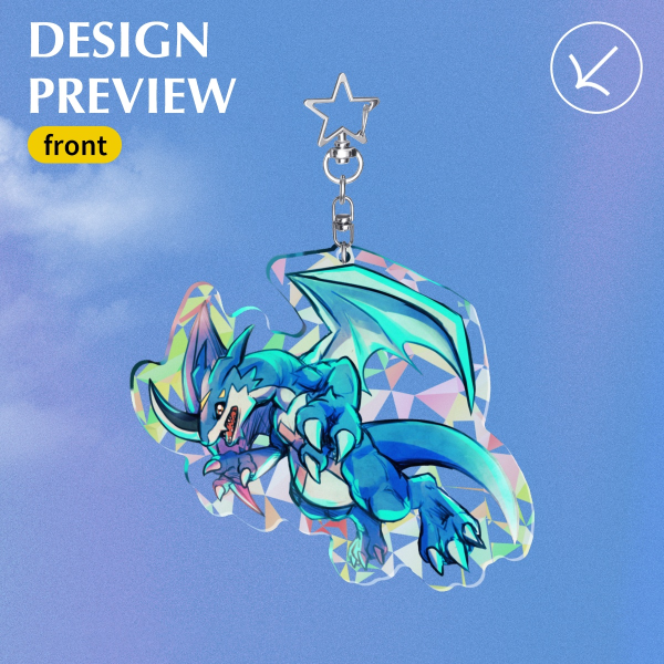 ExVeemon Broken Glass Acrylic Keychain