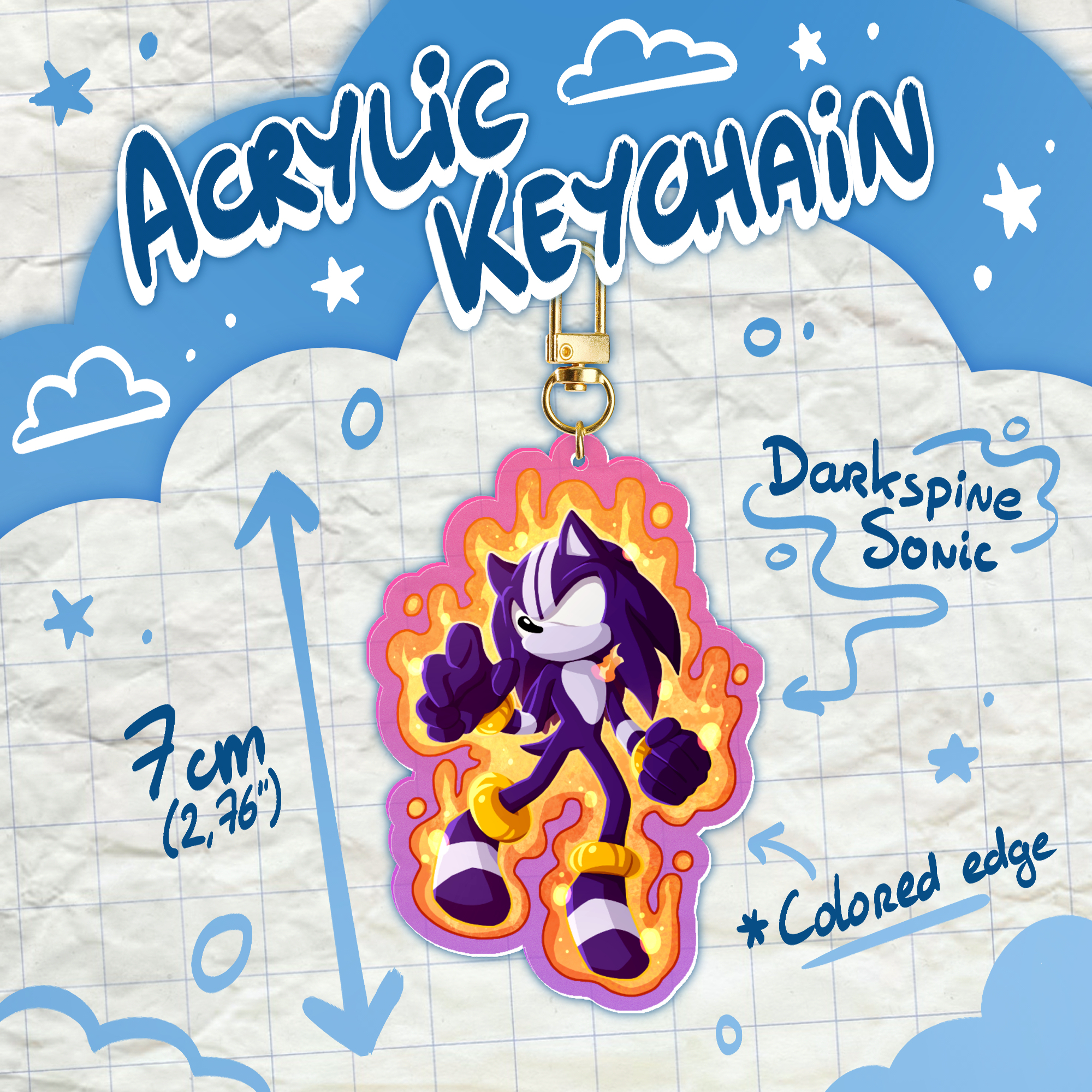 Darkspine Sonic - Acrylic Keychain
