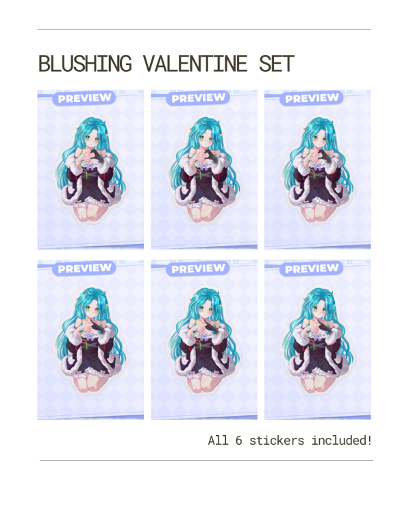 Blushing Valentine Sticker Set