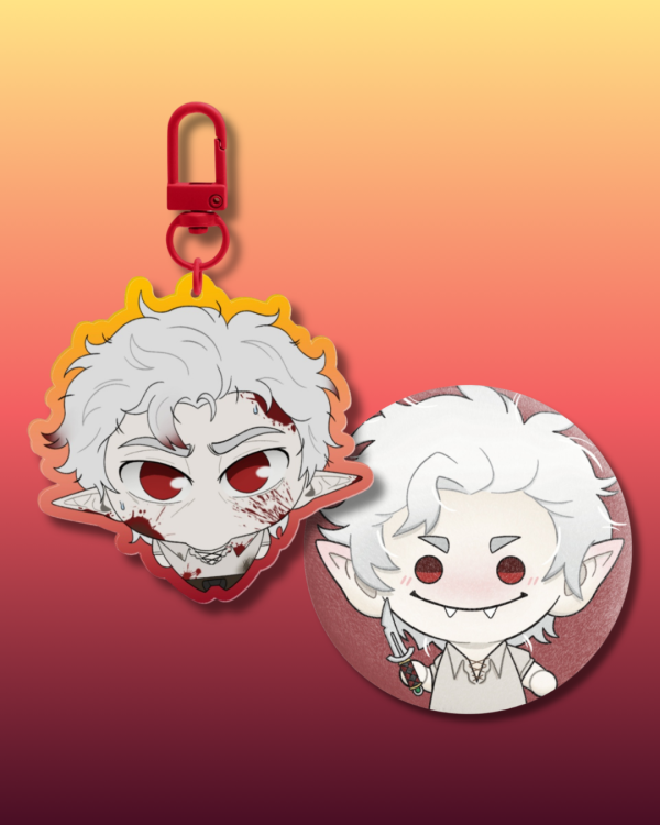 Baldur's Gate 3 | Astarion Keychain & Squishy Badge Set