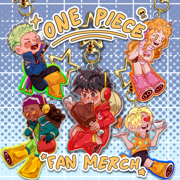 One Piece Egghead Arc Fanmerch Acrylic Keychains Sets
