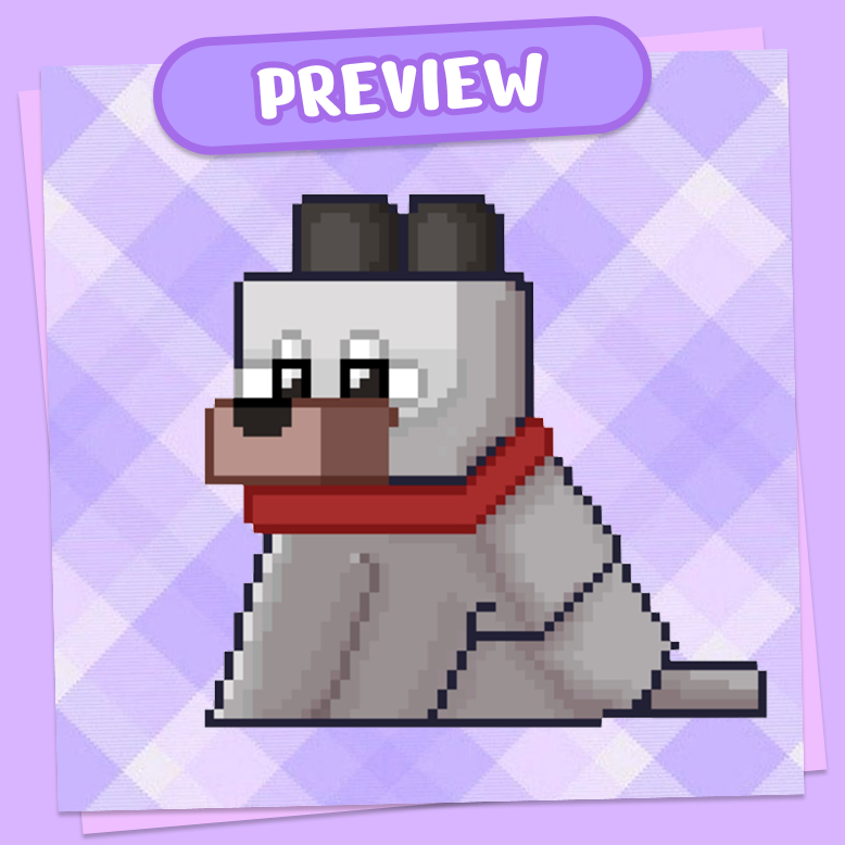 Regular Minecraft-Inspired Wolf Die Cut Sticker