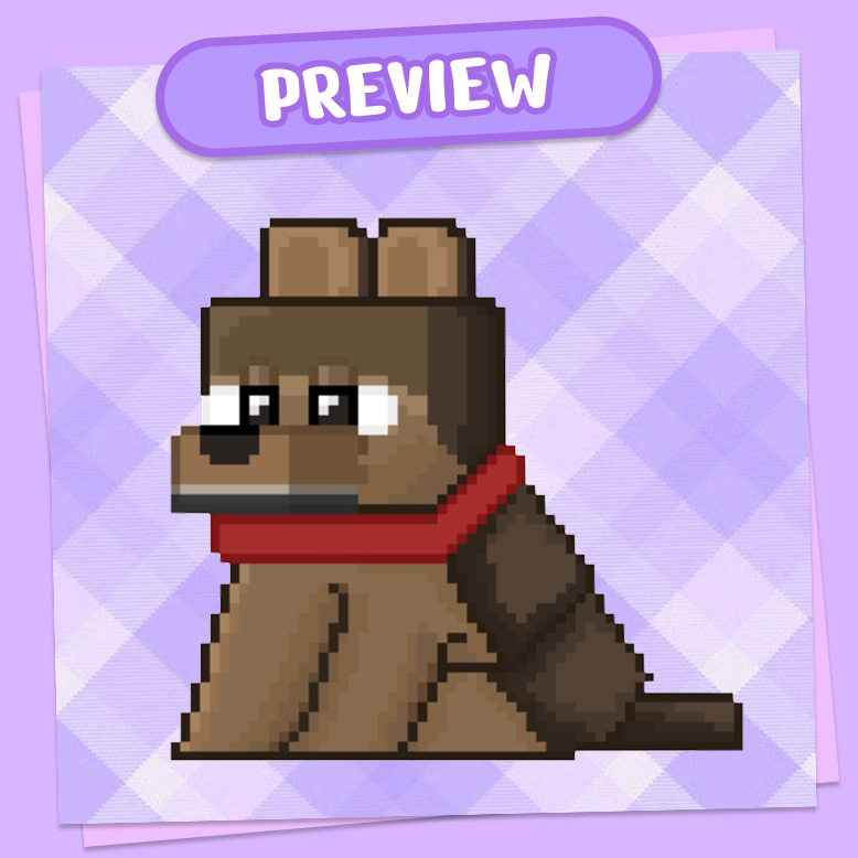 Wood Minecraft-Inspired Wolf Die Cut Sticker