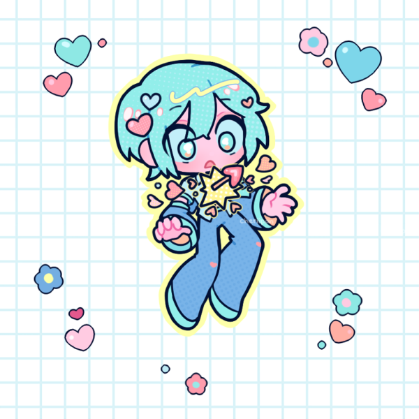 Valentines Mikuo Die Cut Sticker