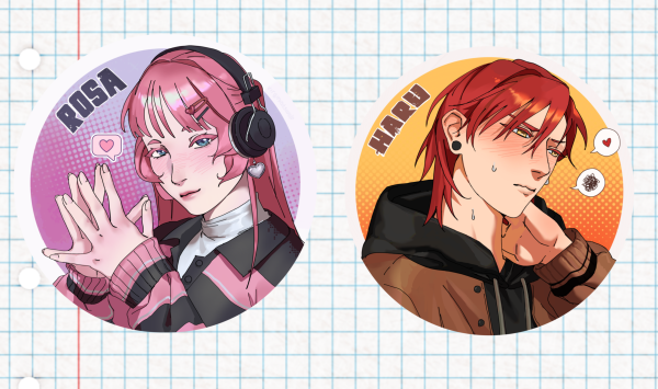 Rosa and Haru pins
