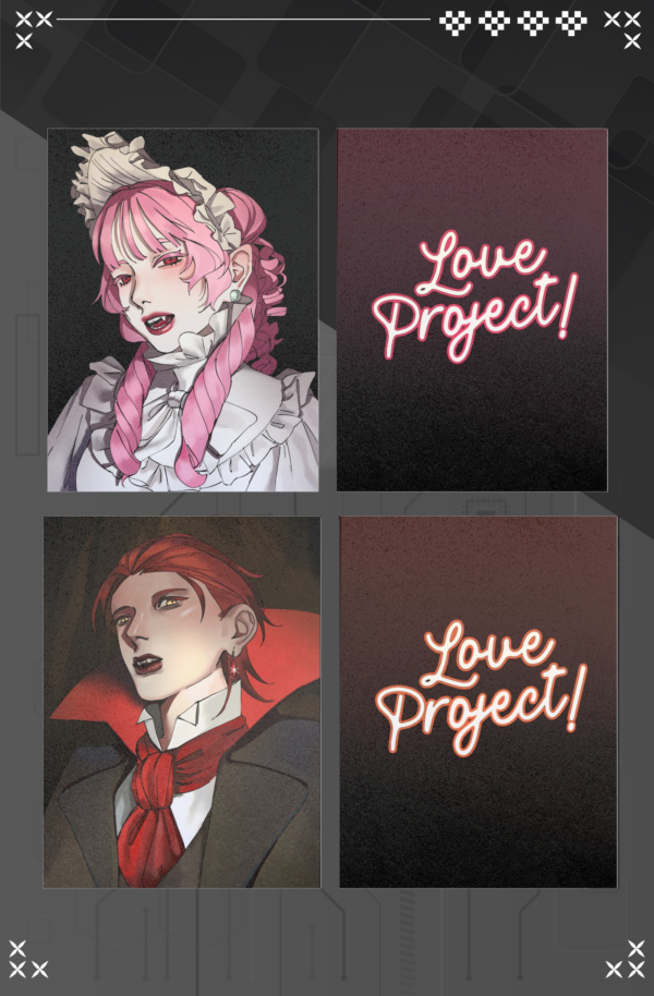 Rosa and Haru photocards Vampire AU