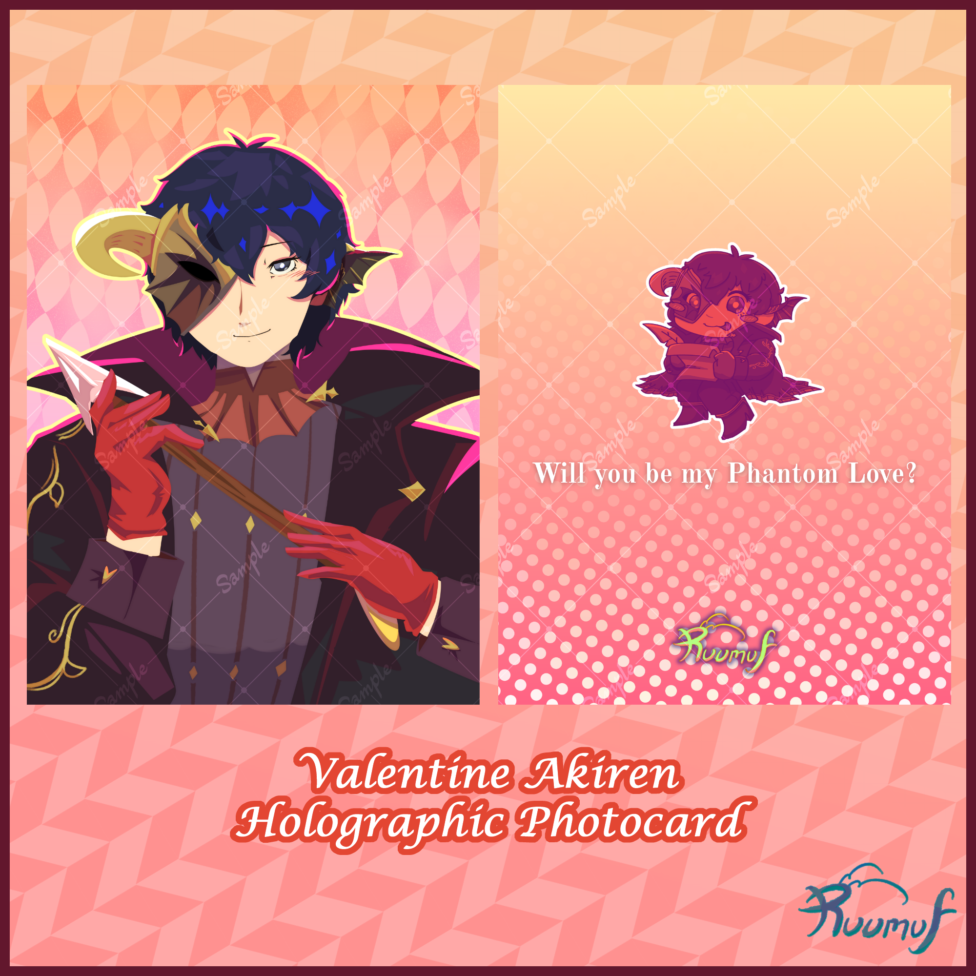 Valentine Akira Kurusu/Ren Amamiya Holographic Photocard