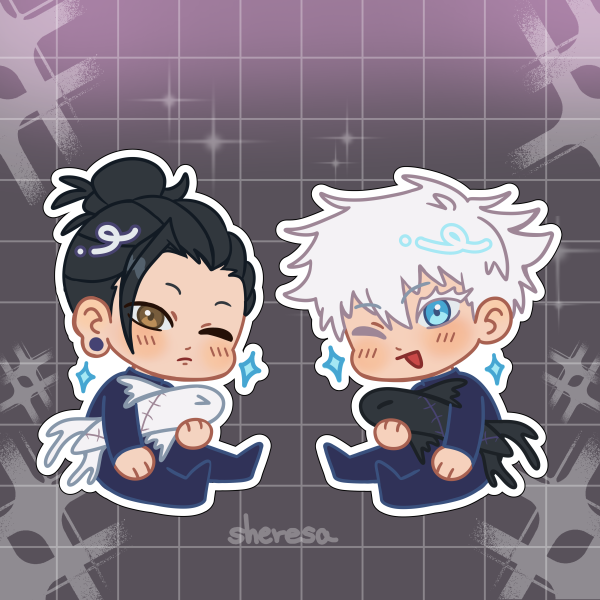 Gojo & Geto Koi fish stickers