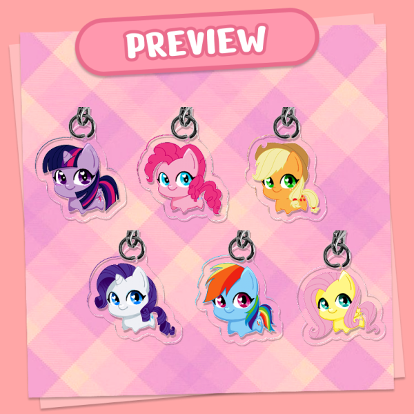 Mini Chibi Mane 6 Phone Charm Set – My Little Pony Inspired Phone Charms