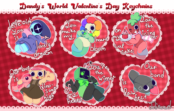 Dandy's World Valentine Day Keychain Bundle 