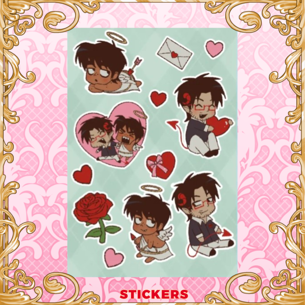 LOVE ME NOT || CUPIDS BOW || Coated Paper Stickers Sheet