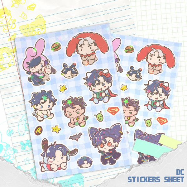 DC COMICS | Holo Sand Star Stickers Sheet