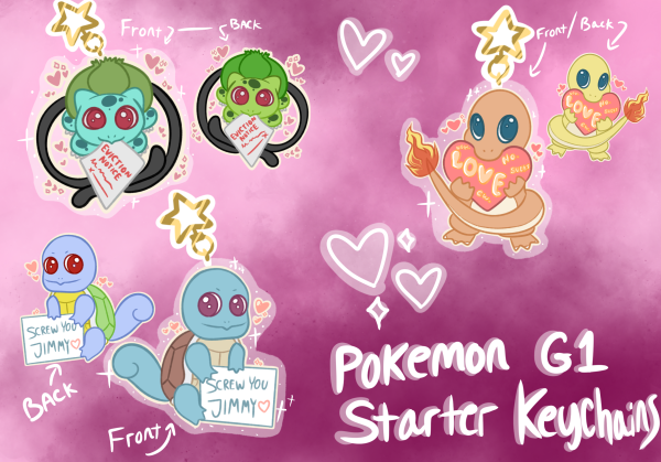Monster friends: G1 Starters Glitter Keychains