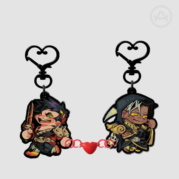 (Hades) Zagreus & Thanatos Connecting Heart Keychain