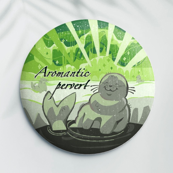 Aromantic Pervert Round Badges (Button Pins)