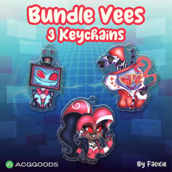 Bundle The Vees - Glitter Keychains