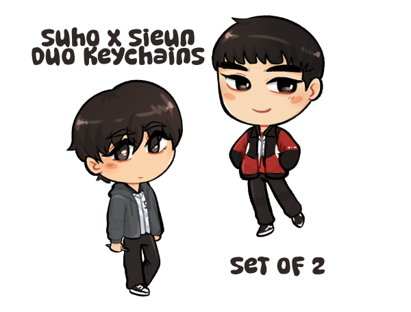 whc sieun x suho duo keychain set