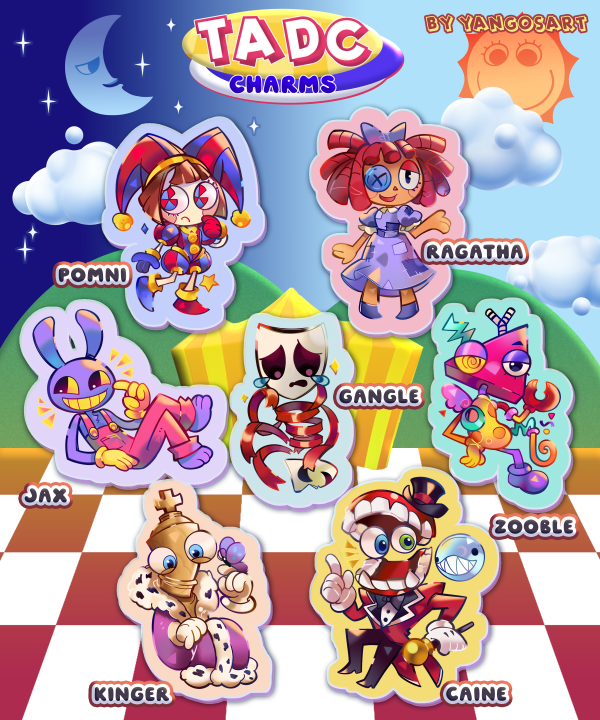 The Amazing Digital Circus Charm Set