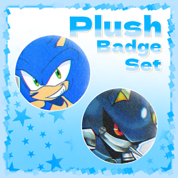 Sonic & Metal Plush Badge Set