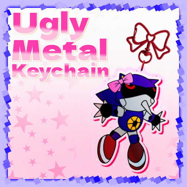 Ugly Metal Sonic Colored Edge Acrylic Keychain