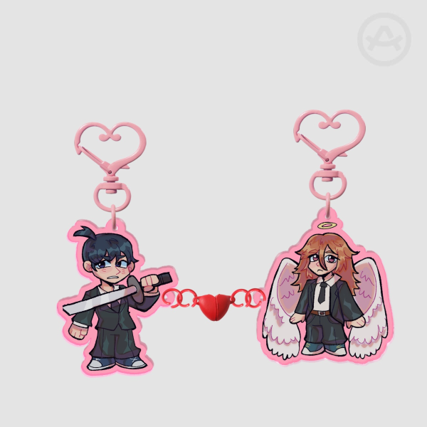 AKI AND ANGEL Acrylic Magnet Keychains