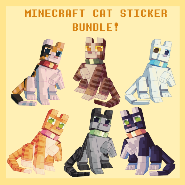 Minecraft Cat Sticker Bundle!